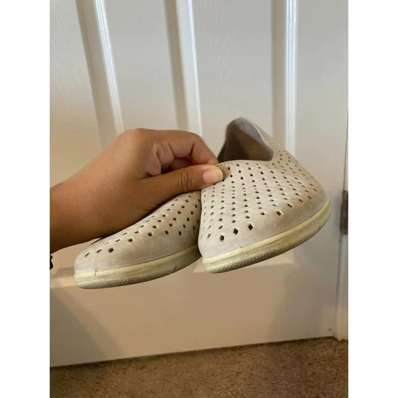 ECCO Felicia Slip-On Wedge Gravel/Gray Suede US 7-7.5 EU 38 Leather - Picture 5 of 12